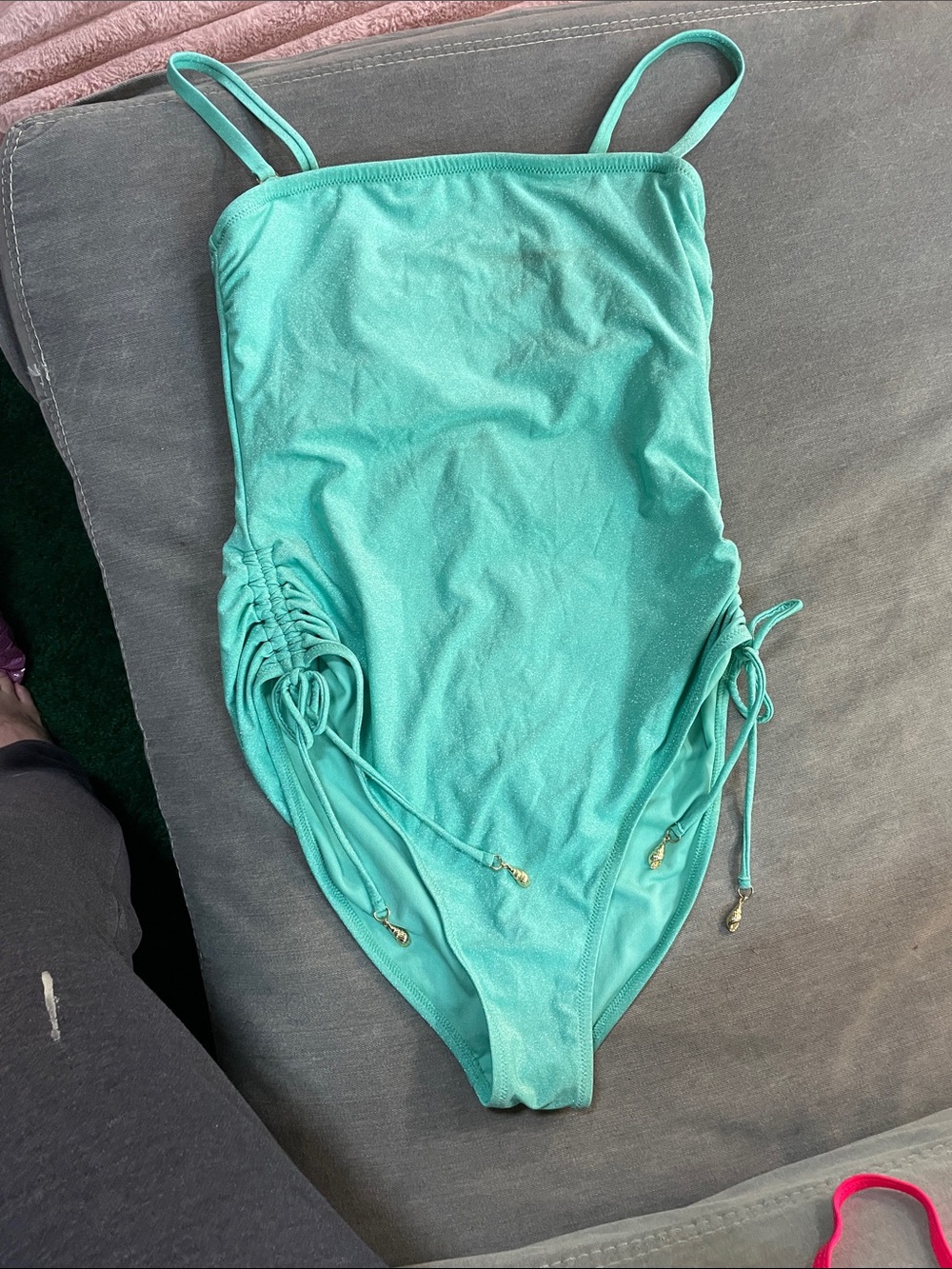 Shade & Shore Girls One-Piece Swimsuit in Aqua Teal